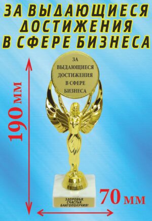Кубок подарочный Ника " За выдающиеся достижения в сфере бизнеса ".